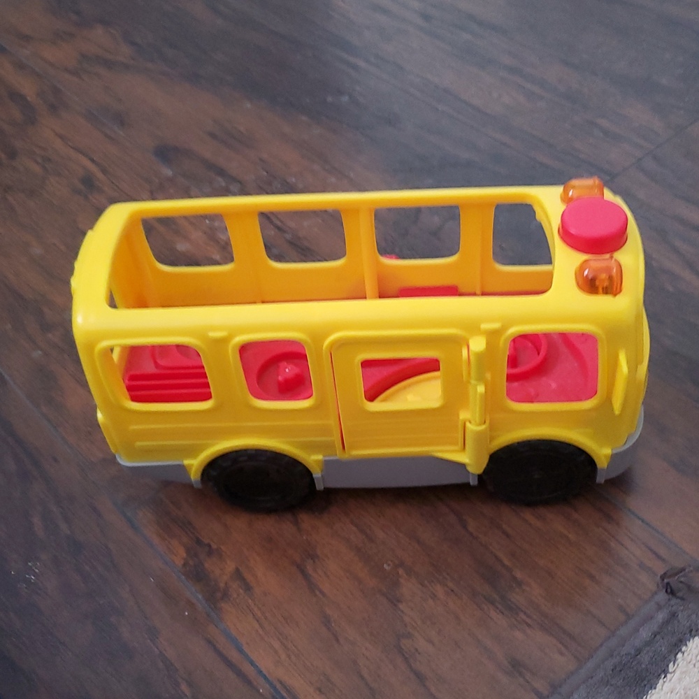 Yellow and Red Toy School Bus
